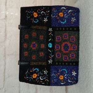 Vintage beaded, Embroidered satchel purse